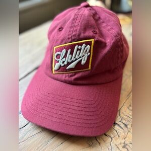 Vintage Style Schlitz Beer Maroon Adjustable Baseball Cap